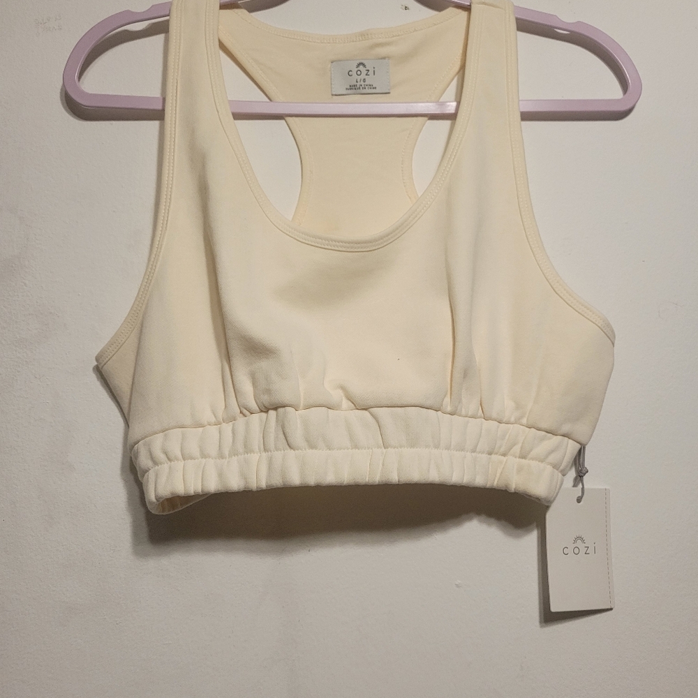COZI CREAM CROPPED TOP- BRA SIZE LARGE